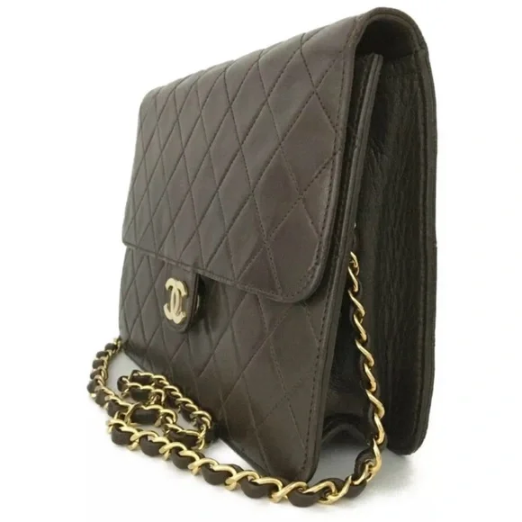 Chanel Brown 22 Signature CC Push lock Quilted Lambskin Chain Purse - Picture 4 of 17